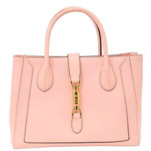 Gucci  Jackie 1961 Medium Calfskin Leather Tote Bag Pink 649016